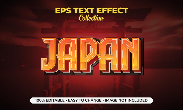 Japan country text effect