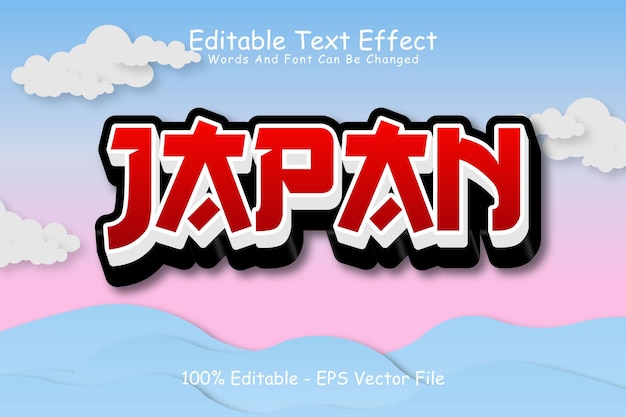 Japan Editable Text Effect 3 Dimension Emboss Cartoon Style