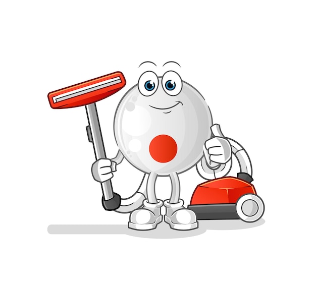 Japan flag clean with a vacuum . character vector