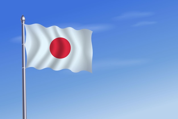 Japan flag Independence Day blue sky background