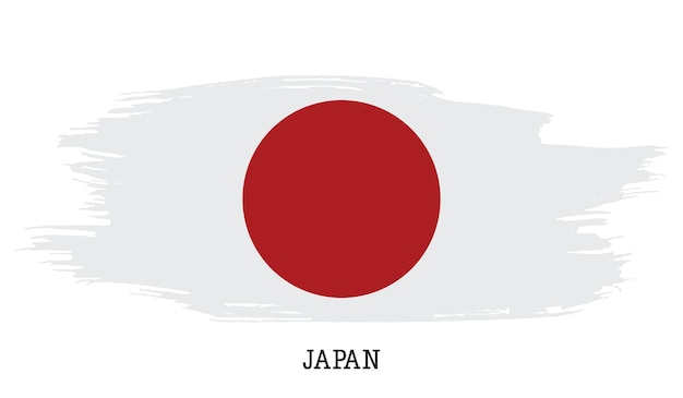 Japan flag vector grunge paint stroke