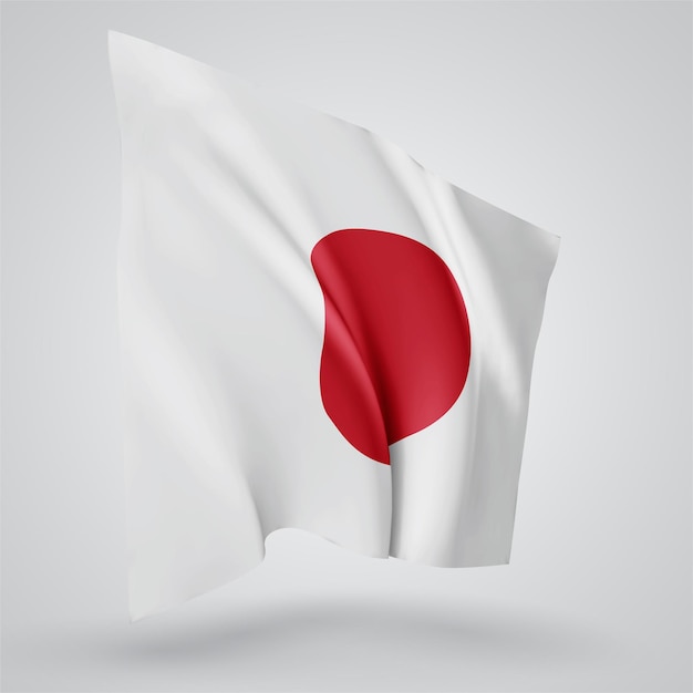 Japan  flag with bends waving