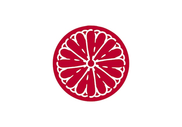 japan flag with ornament sun line art