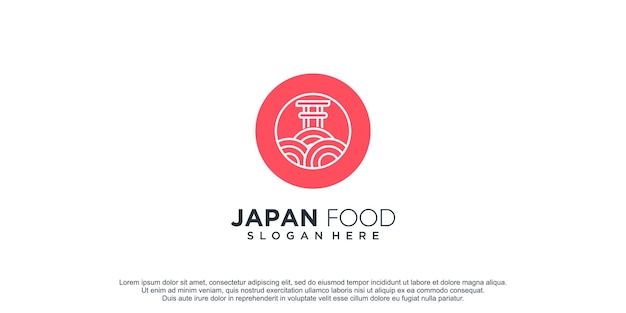 Japan food logo with creative style design idea concept for business