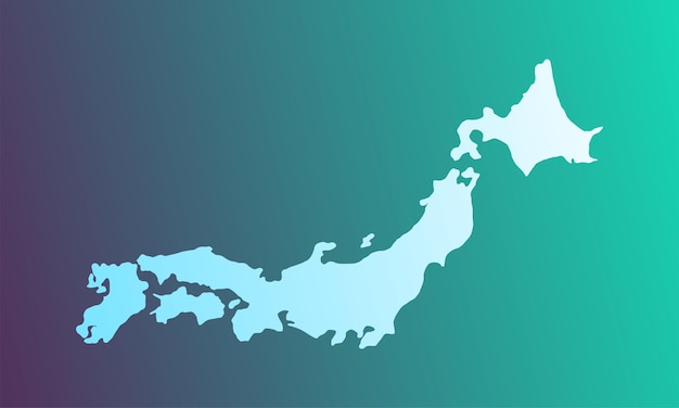 japan map background with blue and green gradient