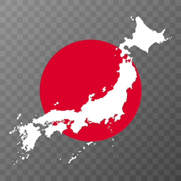 Japan map with regions Vector illustration