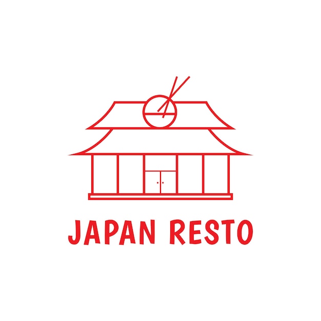 Japan restaurant building culture logo design vector graphic symbol icon illustration creative idea