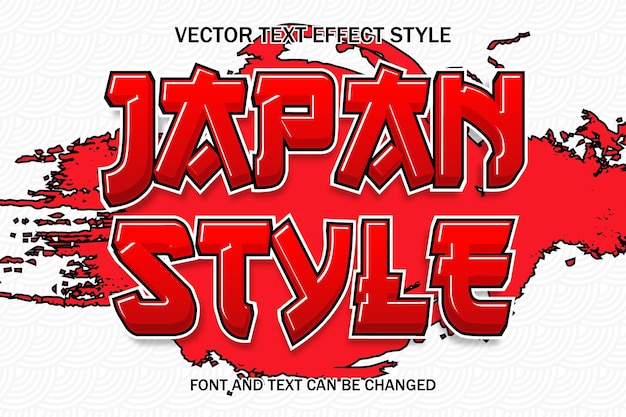 Japan style typography lettering 3d editable text effect font style template japanese background