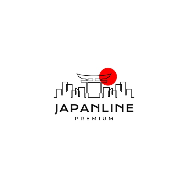 Japan torii with building logo design