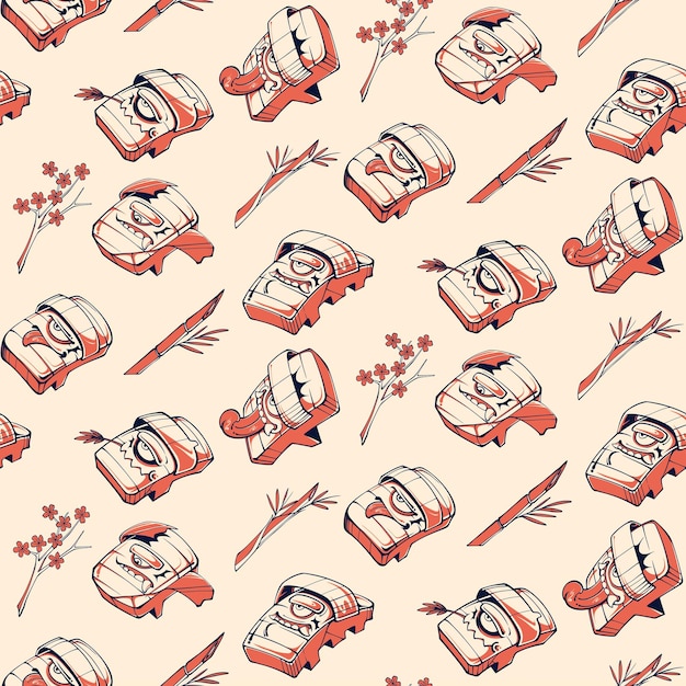 japan traditional seamless pattern vector