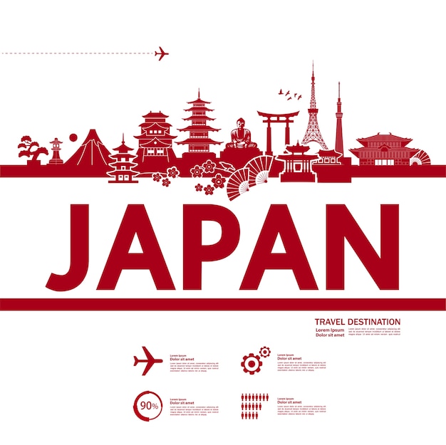 Japan travel destination  illustration