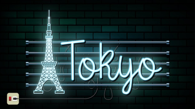 Japan Travel And Journey neon light background