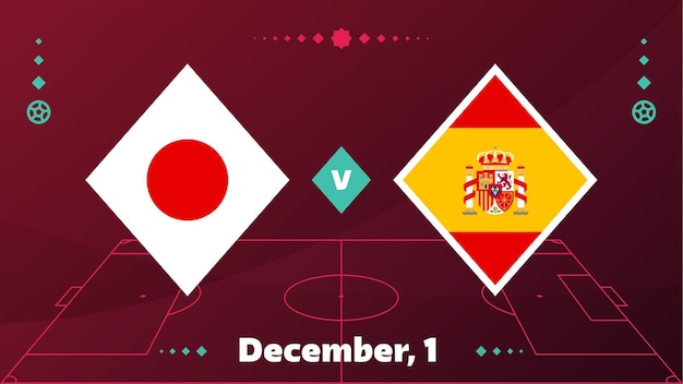 Japan vs Spain Football 2022 Group F World Football Competition championship match versus