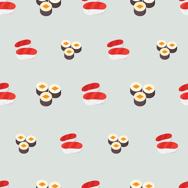 Japanese asian food seamless pattern background - sushi and nigiri