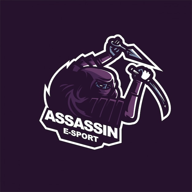 Japanese assassin e-sport gaming mascot logo template