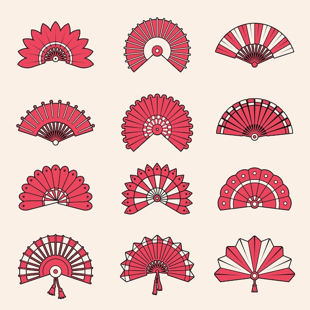 Japanese authentic fan set