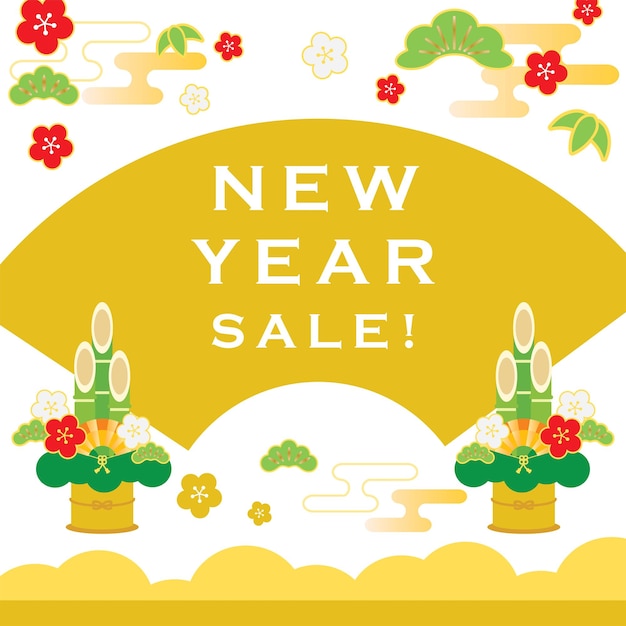 Japanese background illustration of the New Year sale