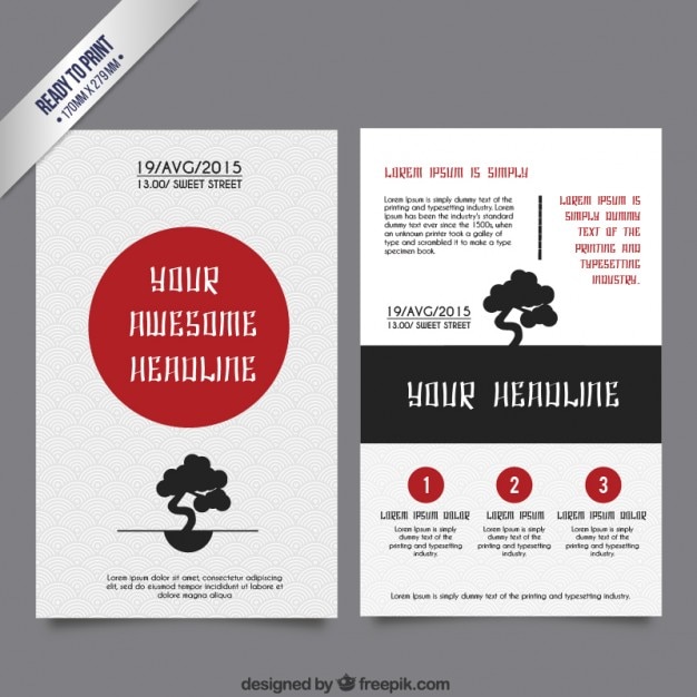 Vector japanese brochure template