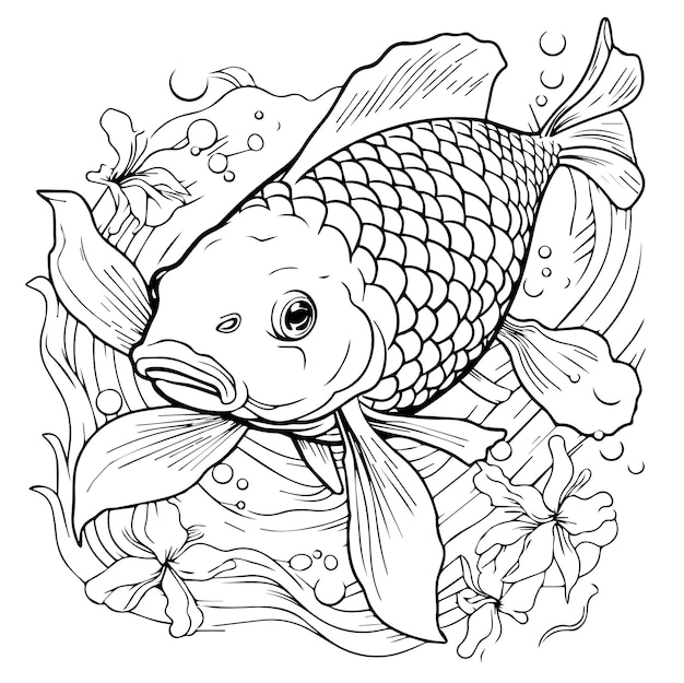 japanese carpe koi coloring page