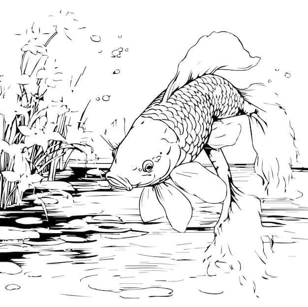 japanese carpe koi coloring page