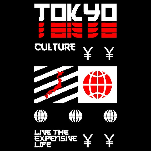 japanese city theme t-shirt design