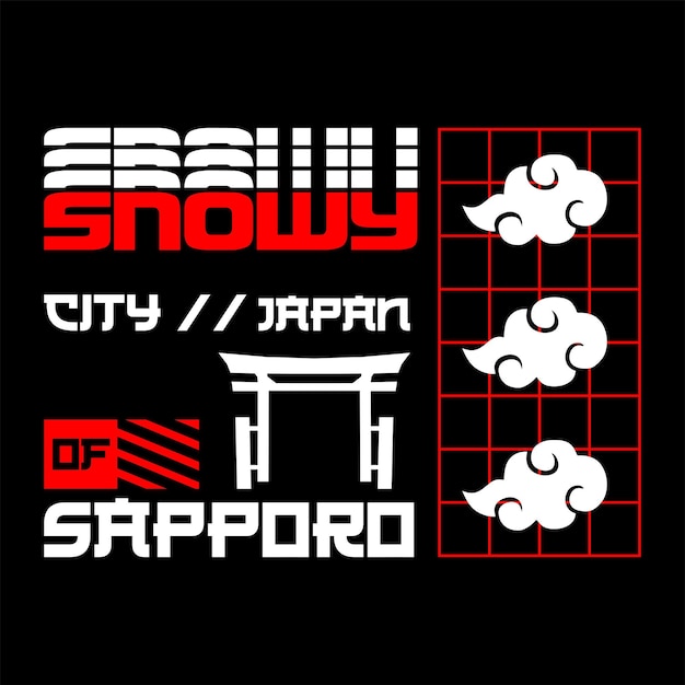 japanese city theme t-shirt design