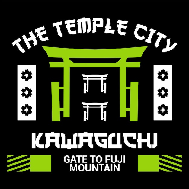 japanese city theme t-shirt design