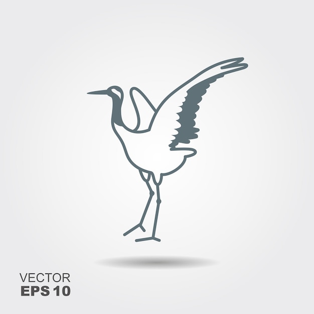 Vector japanese crane bird icon