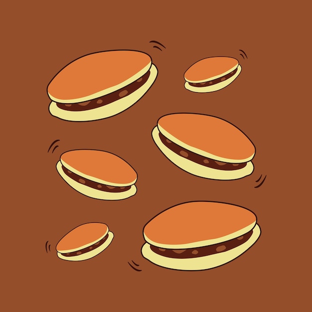 Vector japanese cuisine dorayaki seamless pattern vector stock