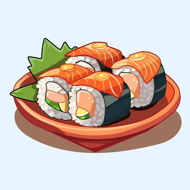 Japanese cuisine from sushi and rolls bar vector