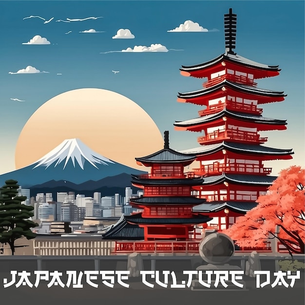 Japanese culture day background or greeting card design