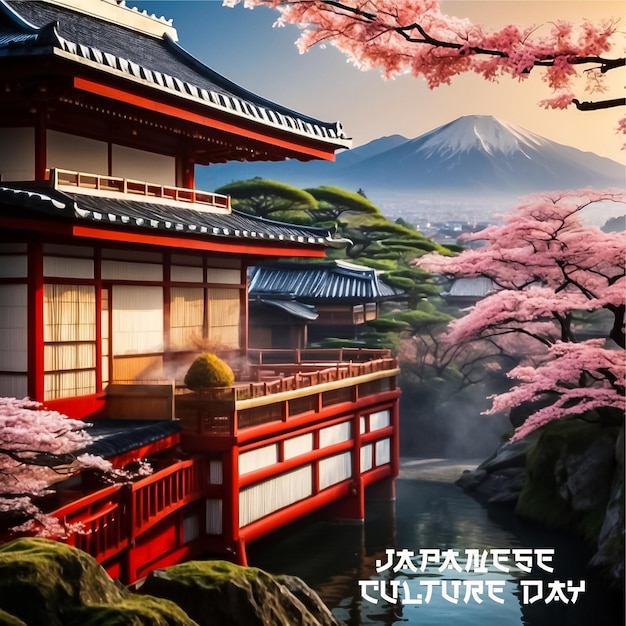 Japanese culture day background or greeting card design