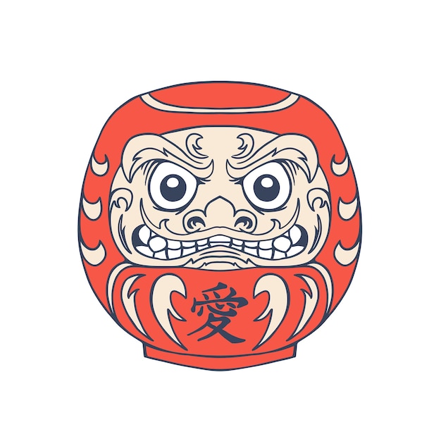 Japanese Daruma Doll illustration