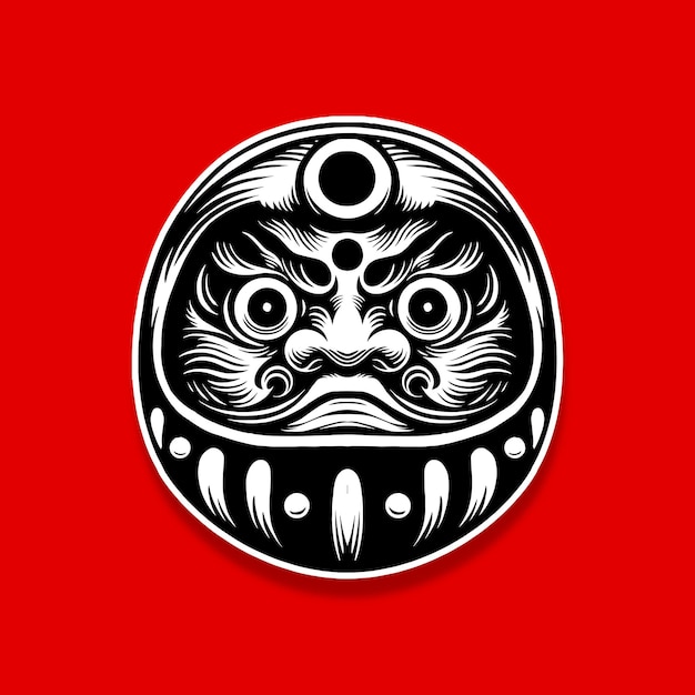 japanese daruma vektor illustration logo template