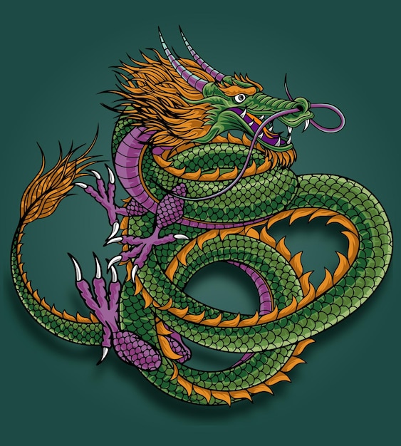 Japanese dragon cross culture illustration