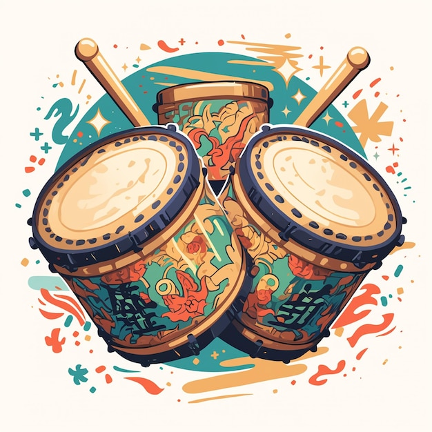 Japanese drum patterns with rhythmic beats