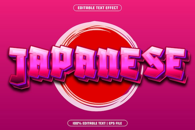 Japanese editable text effect modern style