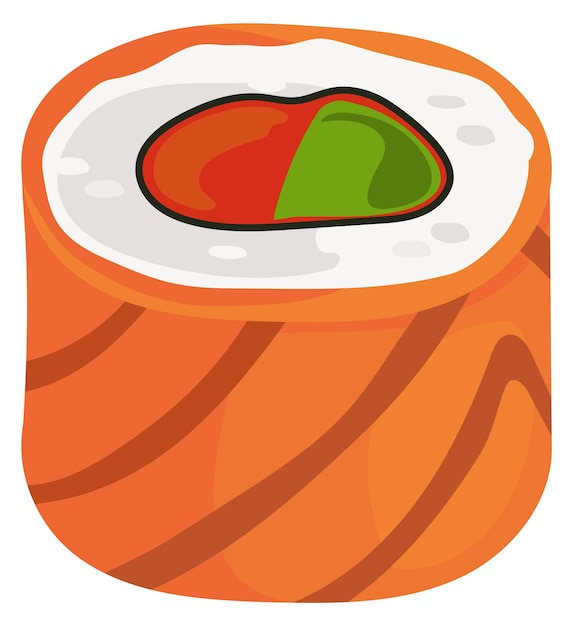 Japanese fish roll icon Cartoon asian food