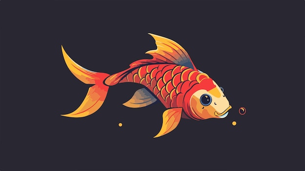 Japanese Fish Toy Icon in Red and Yellow