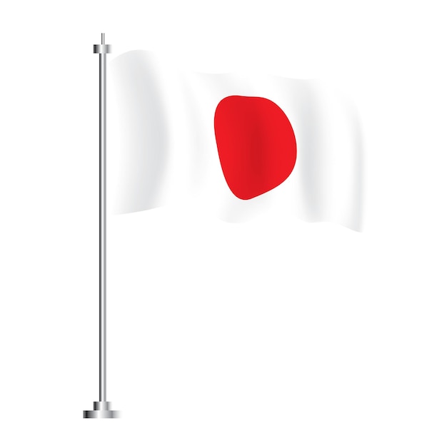 Japanese Flag Isolated Wave Flag of Japan Country Vector Illustration