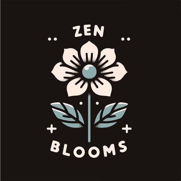 Vector japanese flower vector with tshirt concept design black background