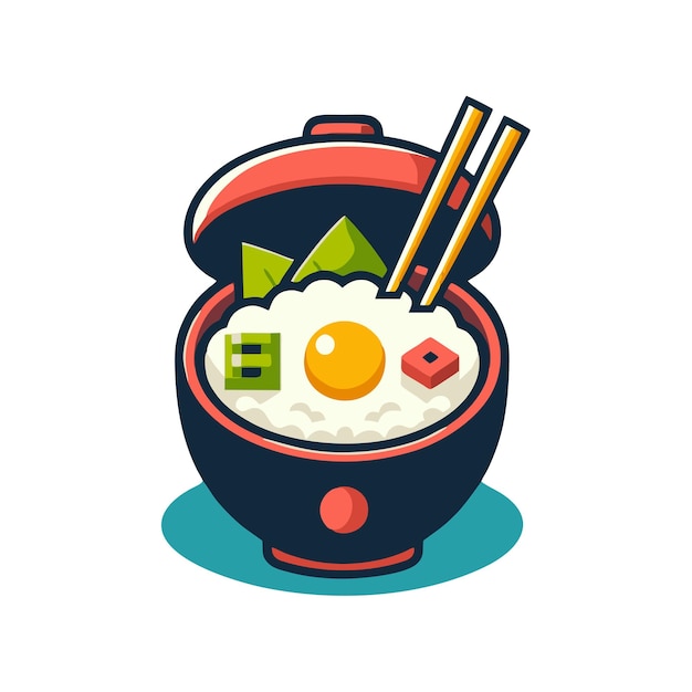 japanese food flat vector design with eggs