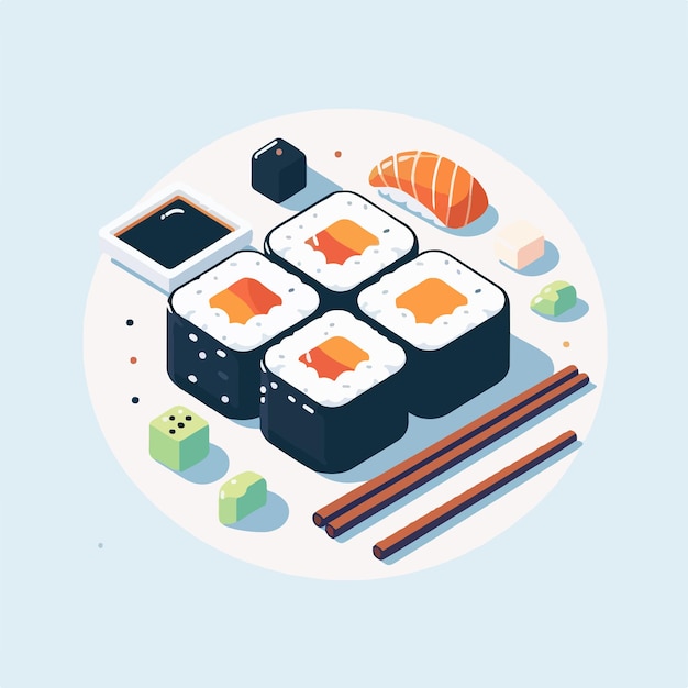 Vector japanese food illustration vector image