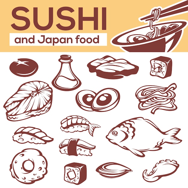 Japanese food ingredients, all for your noodle and sushi menu