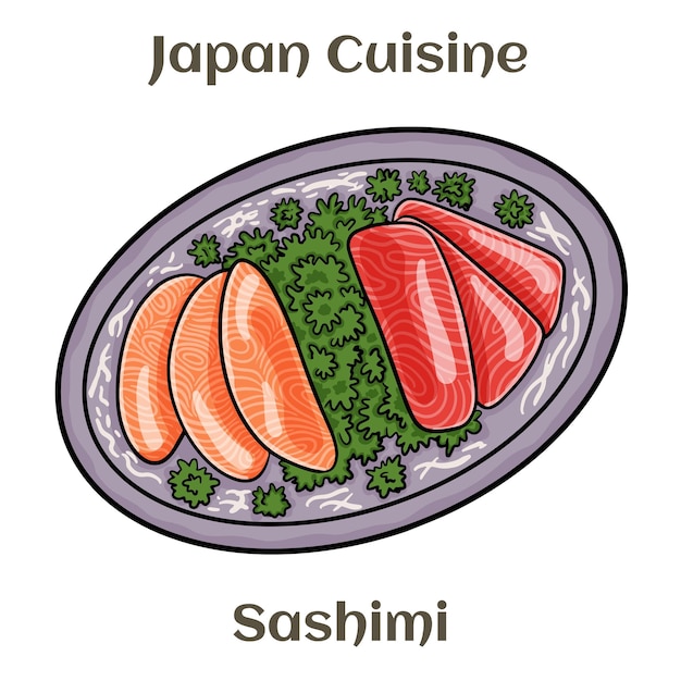 Japanese foods sashimi raw sliced fish salmon tuna eel