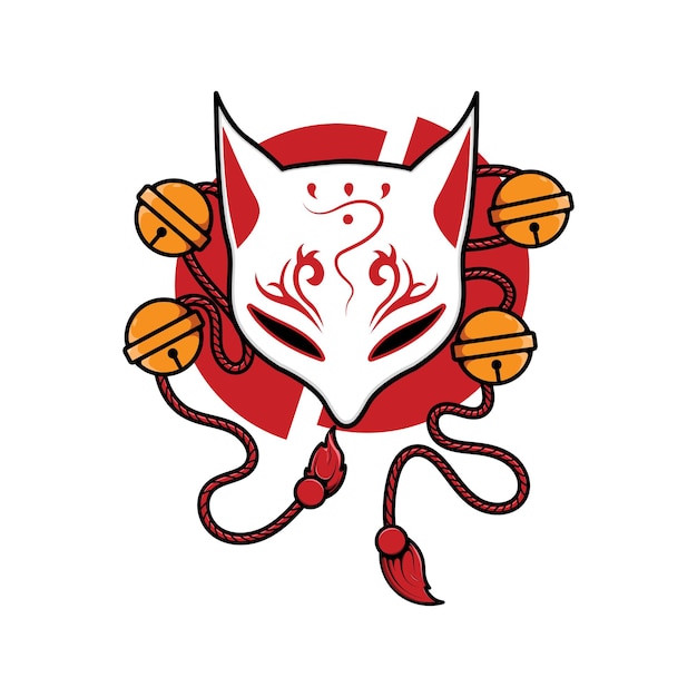 Japanese kitsune mask Vector illustration eps10