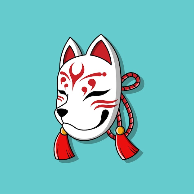 Japanese kitsune mask, Vector illustration