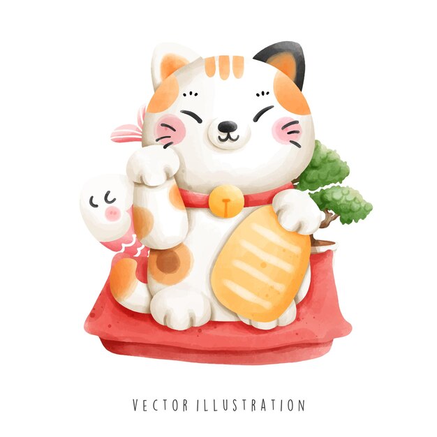 Japanese maneki nekoVector Illustration