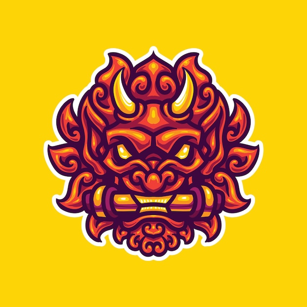 JAPANESE MASK RONIN DEMON ESPORT LOGO GAMING