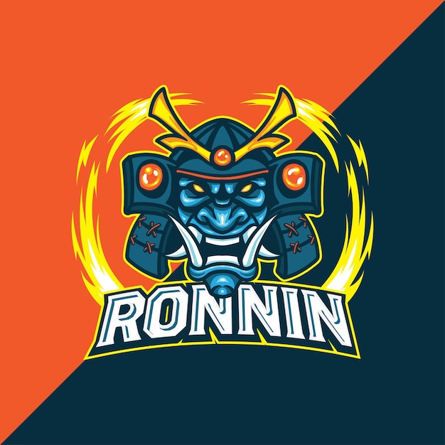 JAPANESE MASK RONIN DEMON ESPORT LOGO GAMING